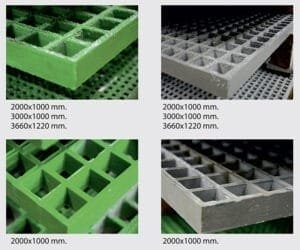 Rejilla Poliester PRFV malla abierta